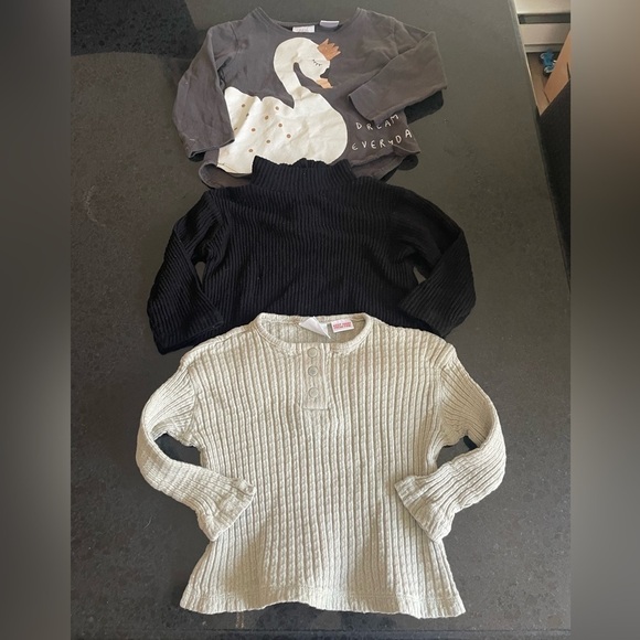 Zara Baby Girl Bundle of 3 Long Sleeve Tops Size 6-9 Months - Picture 1 of 6